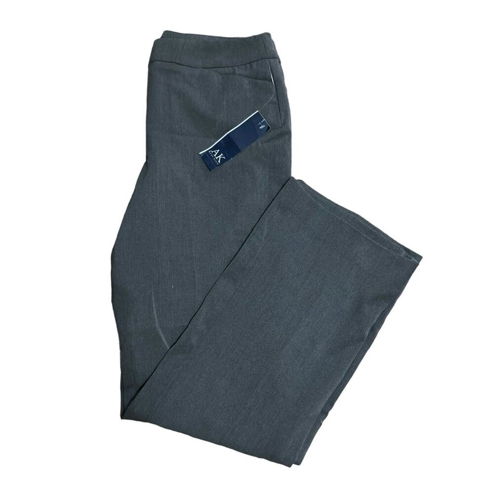 Anne Klein‎ Pants Womens Sz 8 Gray Soft Knit Stretch Straight Leg Regular Fit